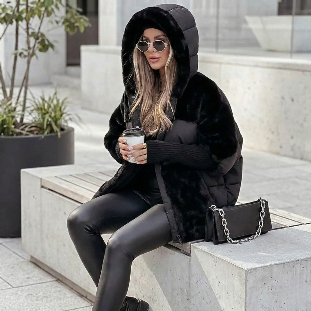 Cozevia – Women’s Quilted Hooded Jacket, Oversized Fit