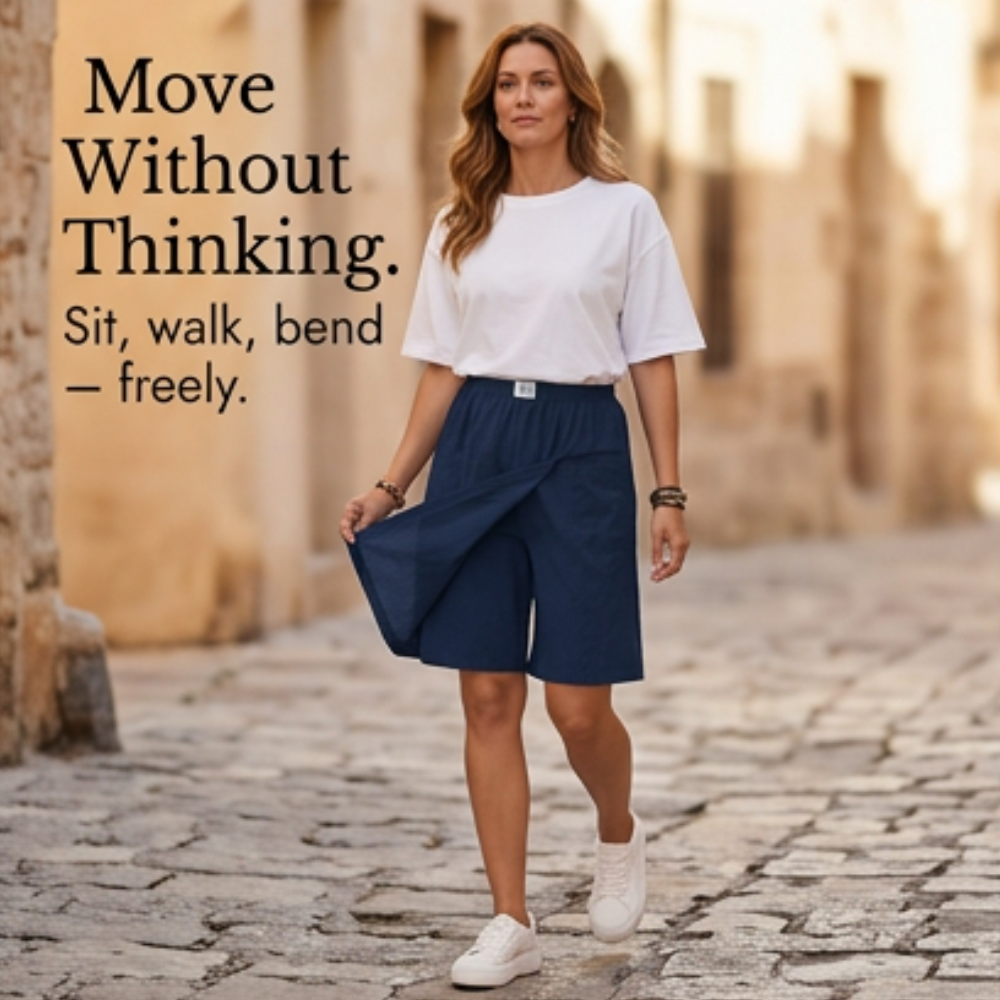 Soléva – Women's Wrap-Front Skort with Hidden Shorts