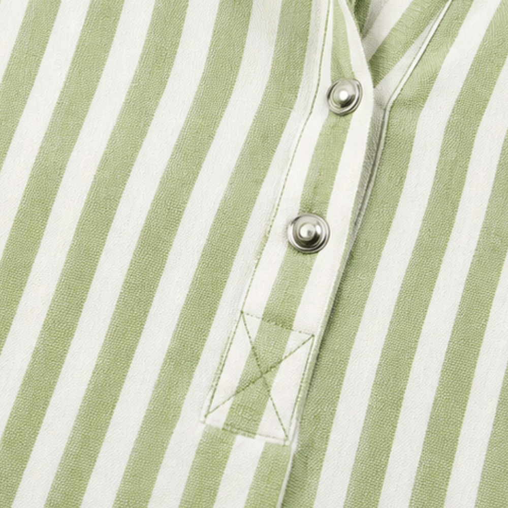 Marella™ – Oversized Striped V-Neck Popover Blouse
