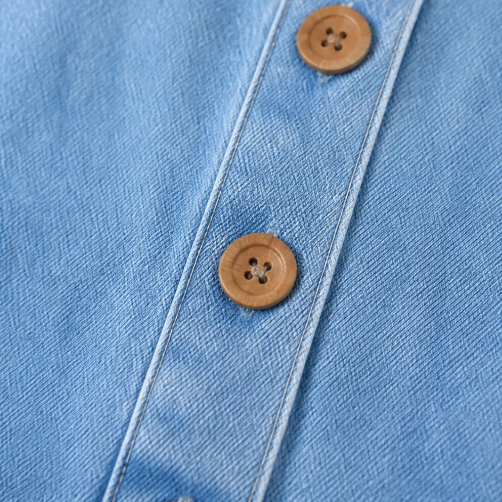 Lora – Vintage Overalls with Button Front and Patch Pockets
