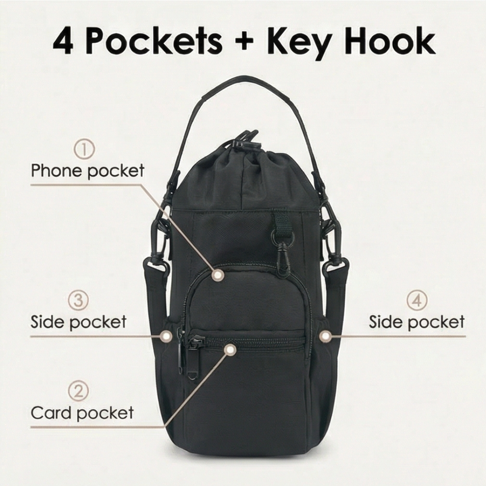 Carryvive – Insulated Water Bottle Carrier with Phone Pocket