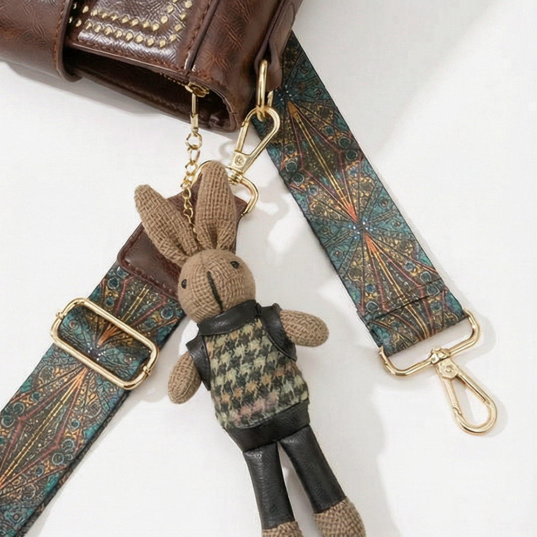 Trovata - Vintage crossbody bucket bag with artisan strap