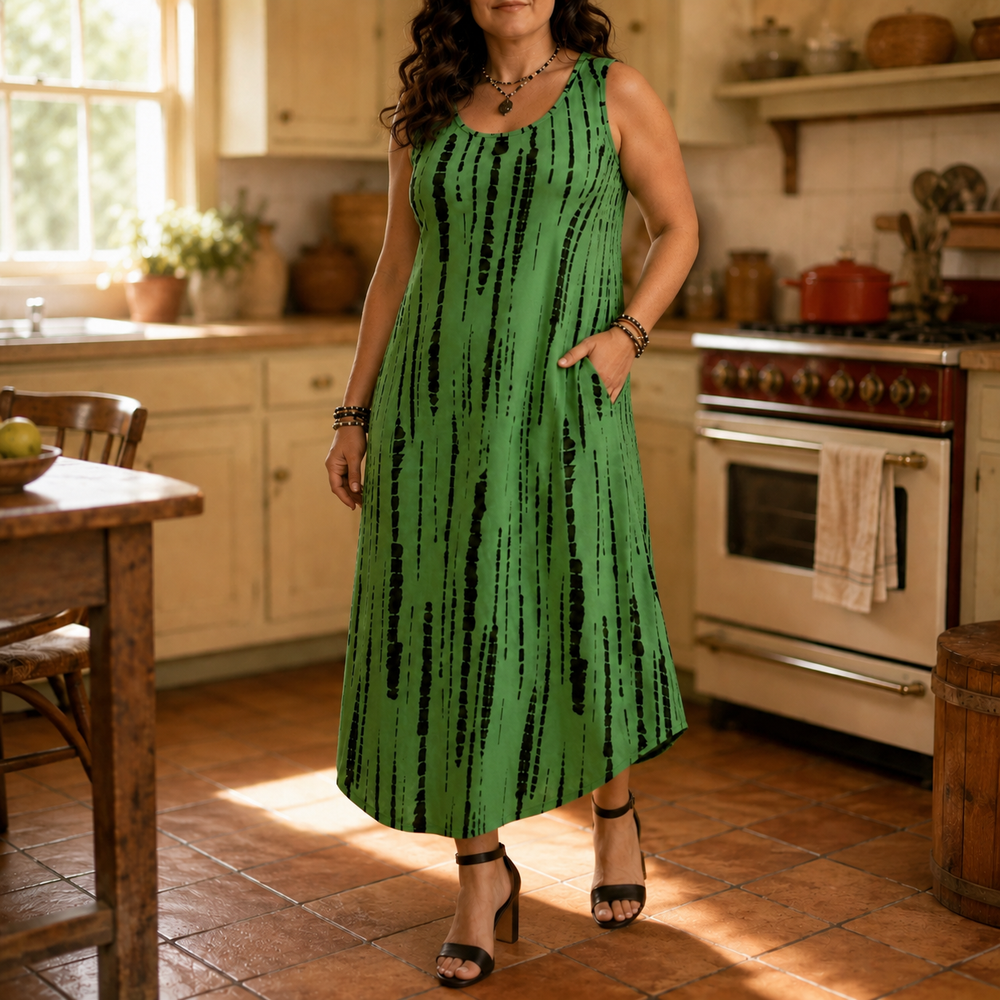 Soliera™ – Relaxed Fit Sleeveless Midi Dress With Pockets