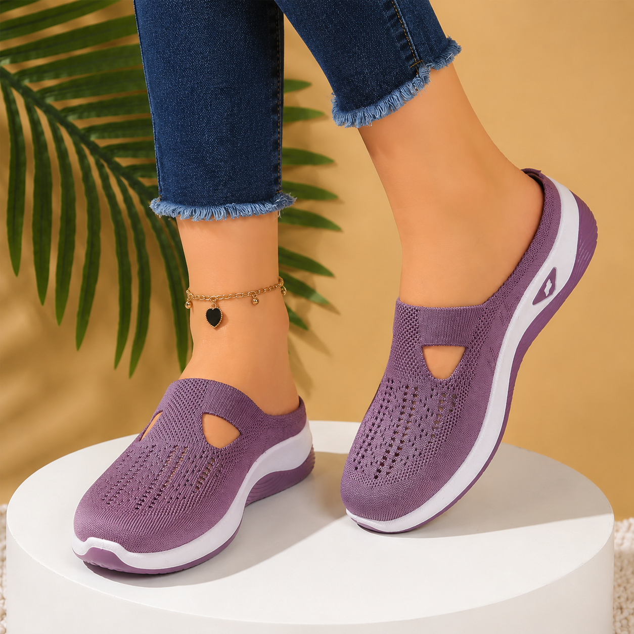 Airessa™ – Breathable Mesh Slip-On Mules with Cushioned Air Sole