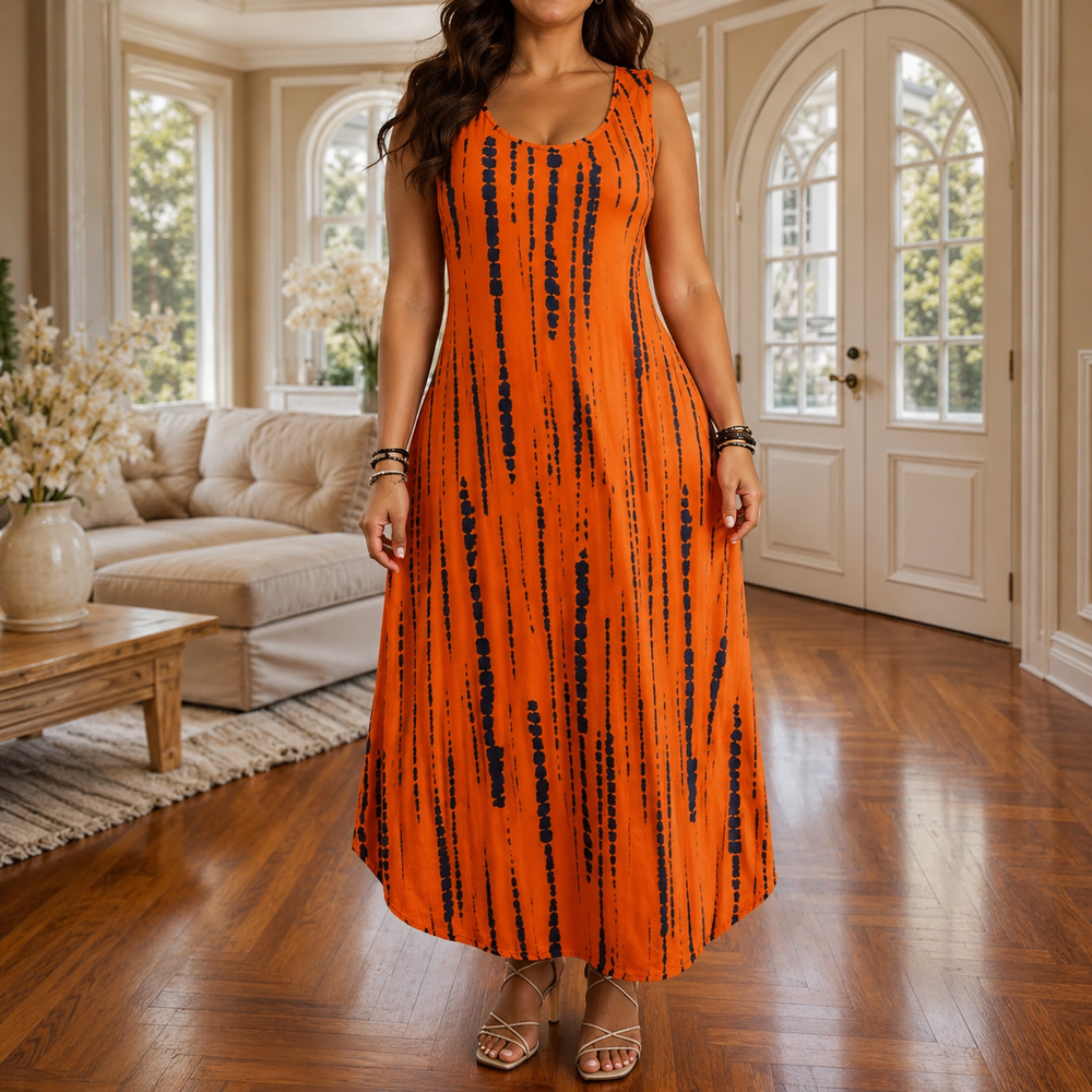 Soliera™ – Relaxed Fit Sleeveless Midi Dress With Pockets