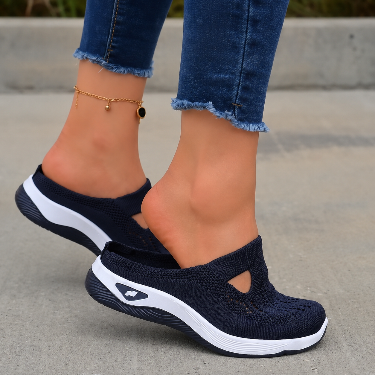 Airessa™ – Breathable Mesh Slip-On Mules with Cushioned Air Sole