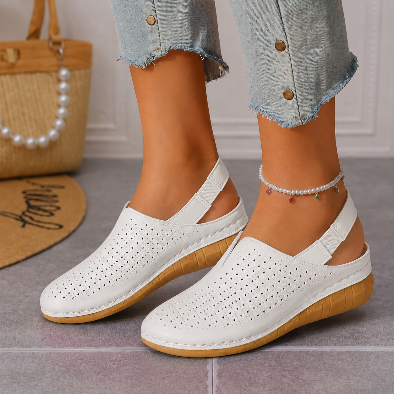 Solea™ – Women's Perforated Wedge Slingback Comfort Sandals