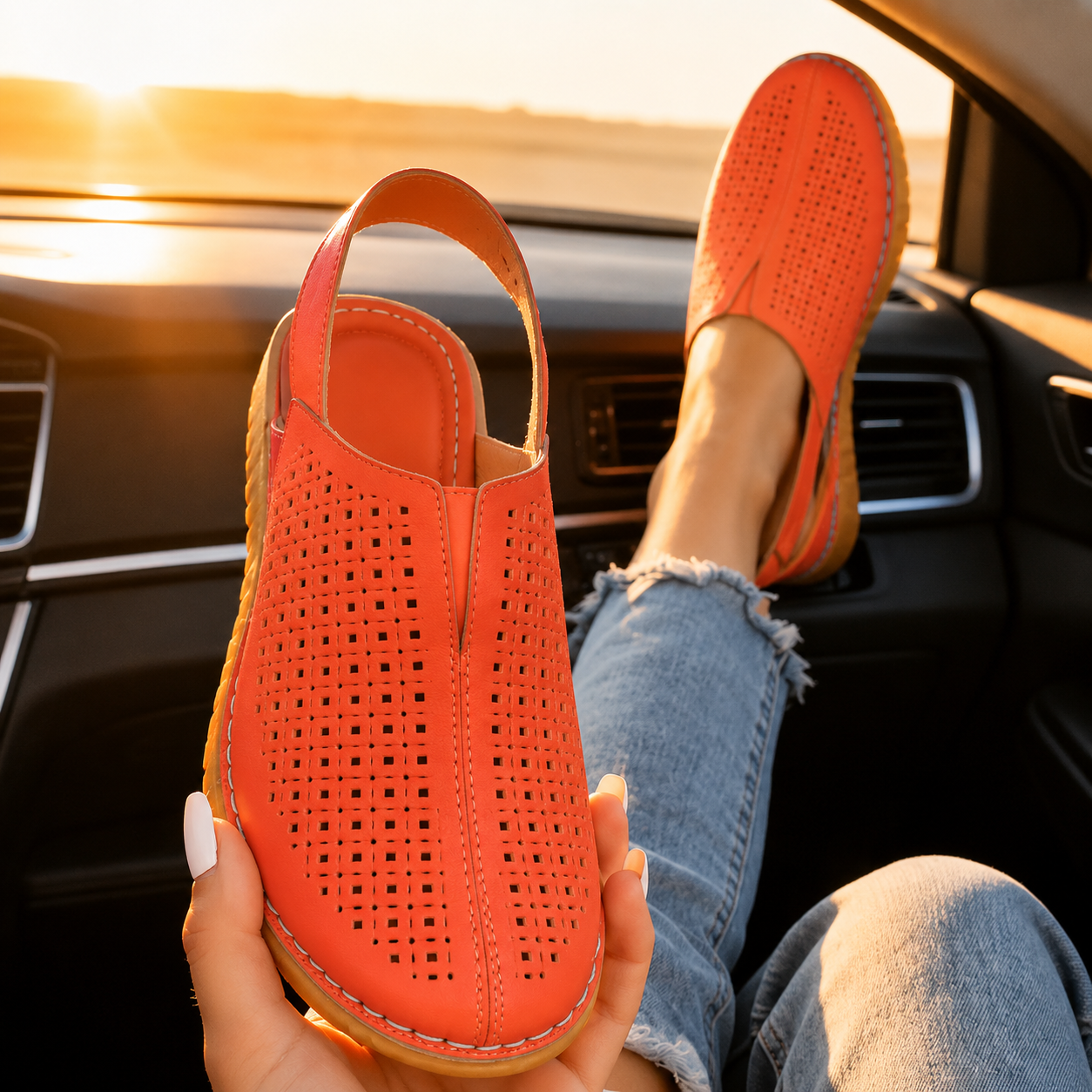 Solea™ – Women's Perforated Wedge Slingback Comfort Sandals