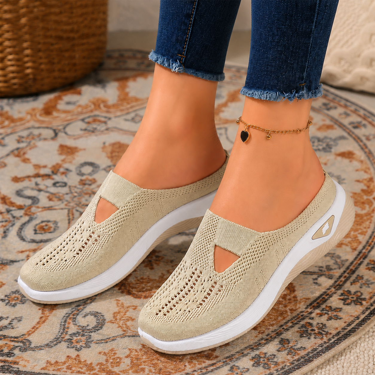 Airessa™ – Breathable Mesh Slip-On Mules with Cushioned Air Sole