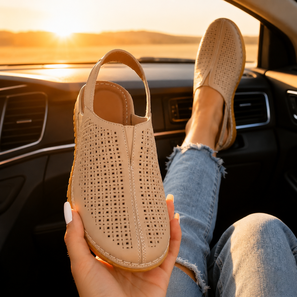 Solea™ – Women's Perforated Wedge Slingback Comfort Sandals
