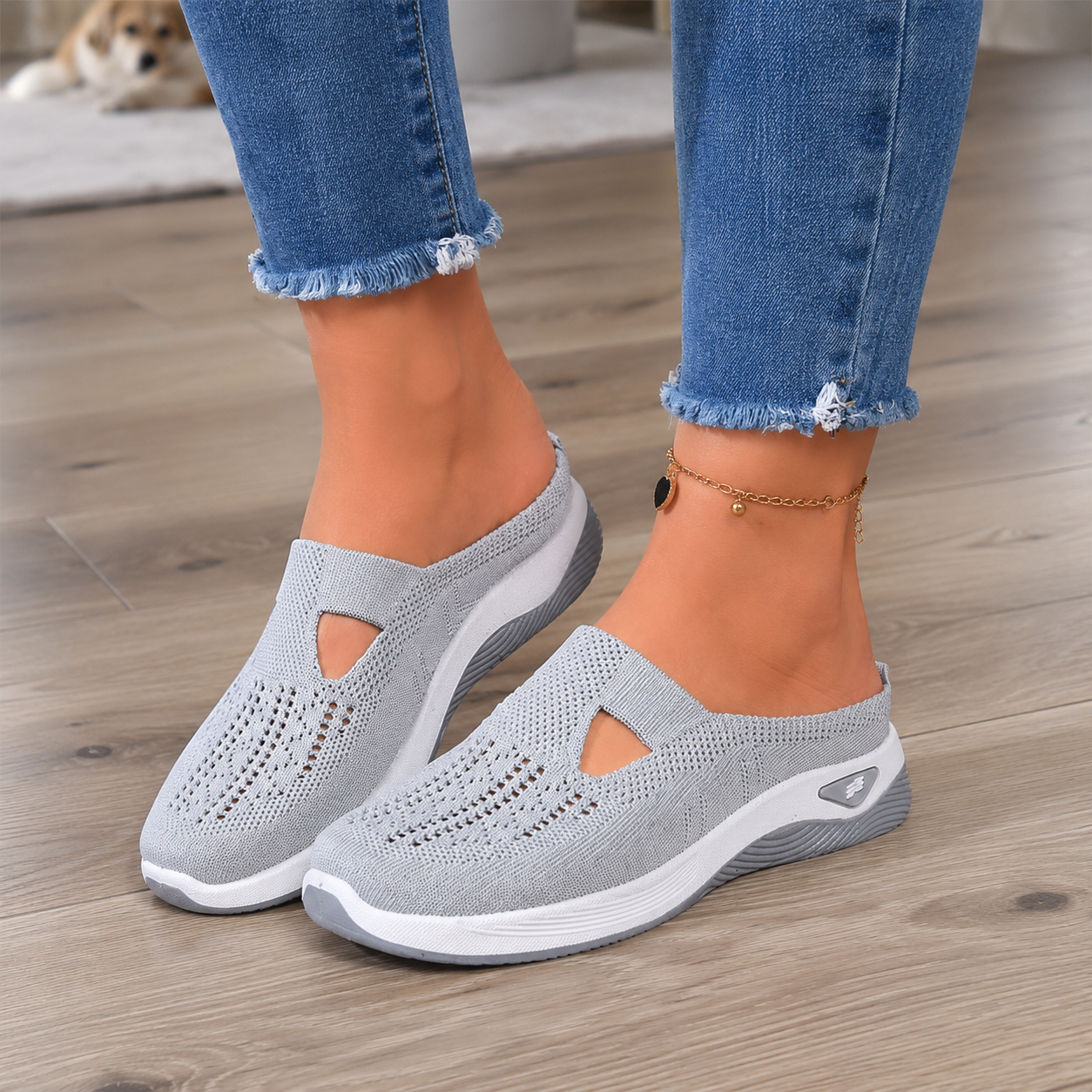 Airessa™ – Breathable Mesh Slip-On Mules with Cushioned Air Sole