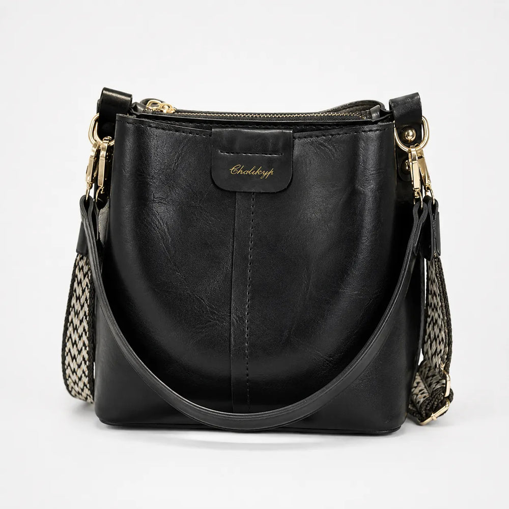 Bellora – Vintage Bucket Shoulder Bag with Woven Strap