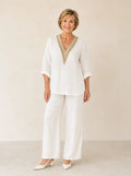 Lunavia – Women's Crochet V-Neck Set