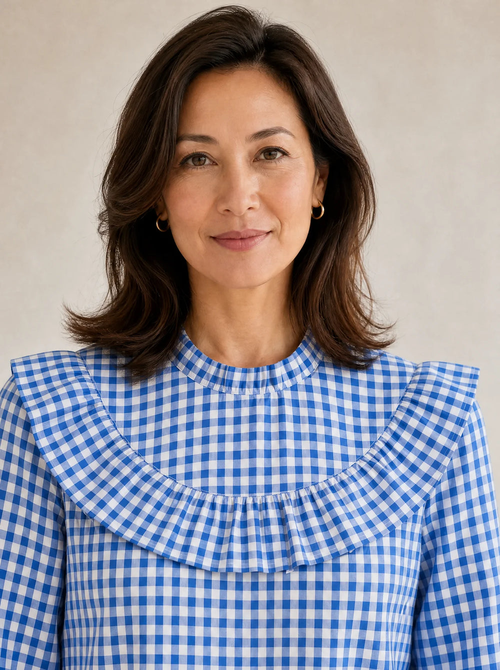 Brindle – Women's Puff Sleeve Gingham Top