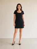 Daylyn – Women's Square Neck Jersey Mini Dress with Pockets