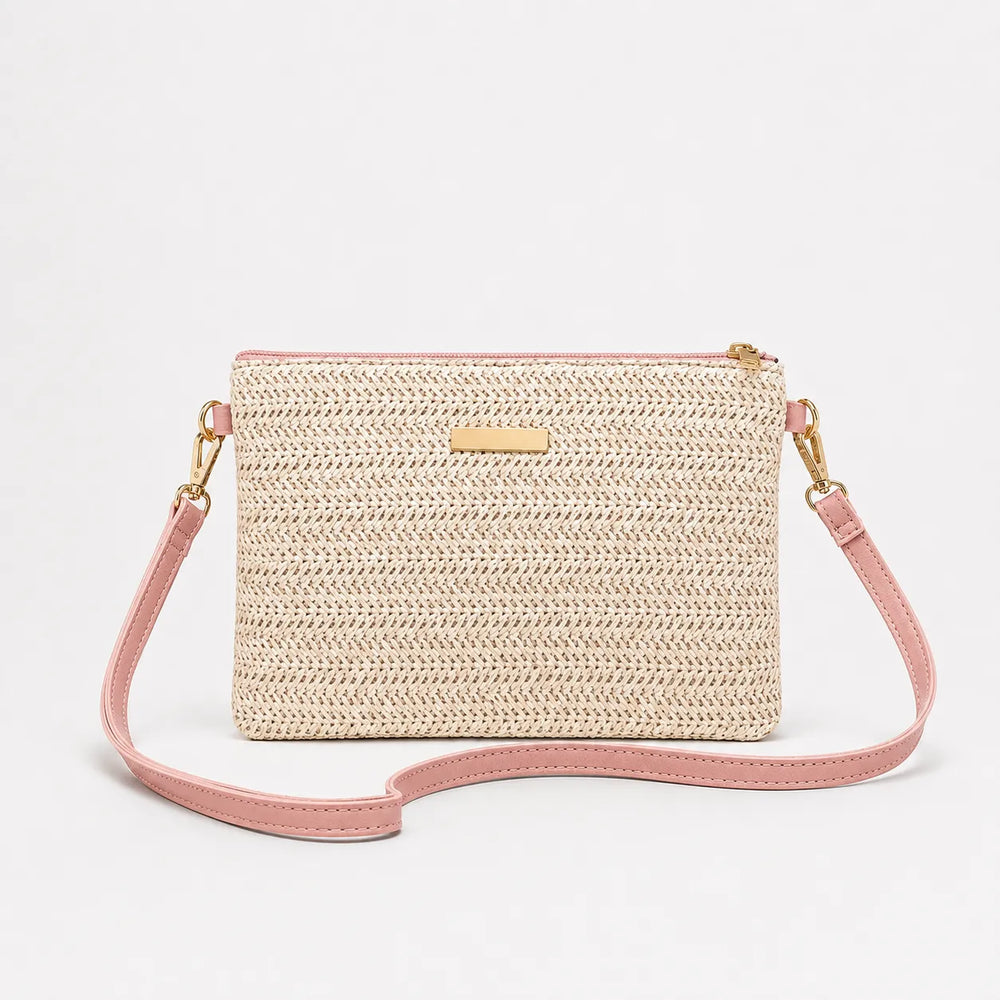 Solène – Woven Straw Crossbody Clutch Bag for Women