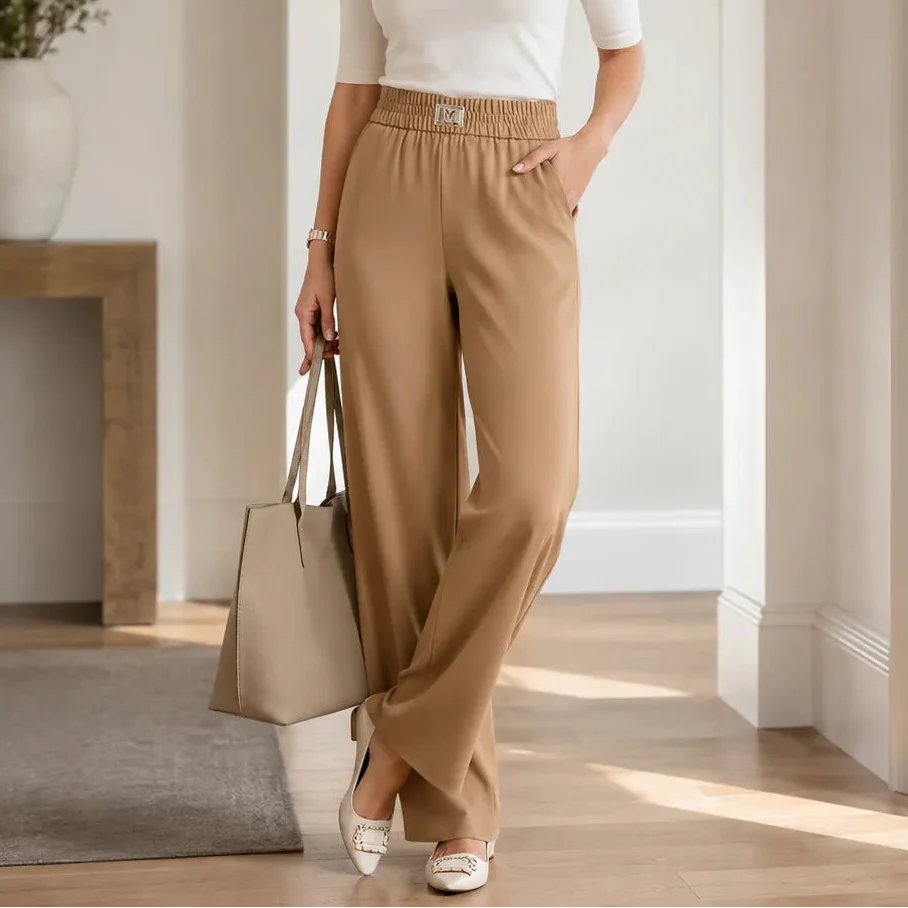 Velora – High Rise Pull-On Wide Leg Stretch Pants for Women