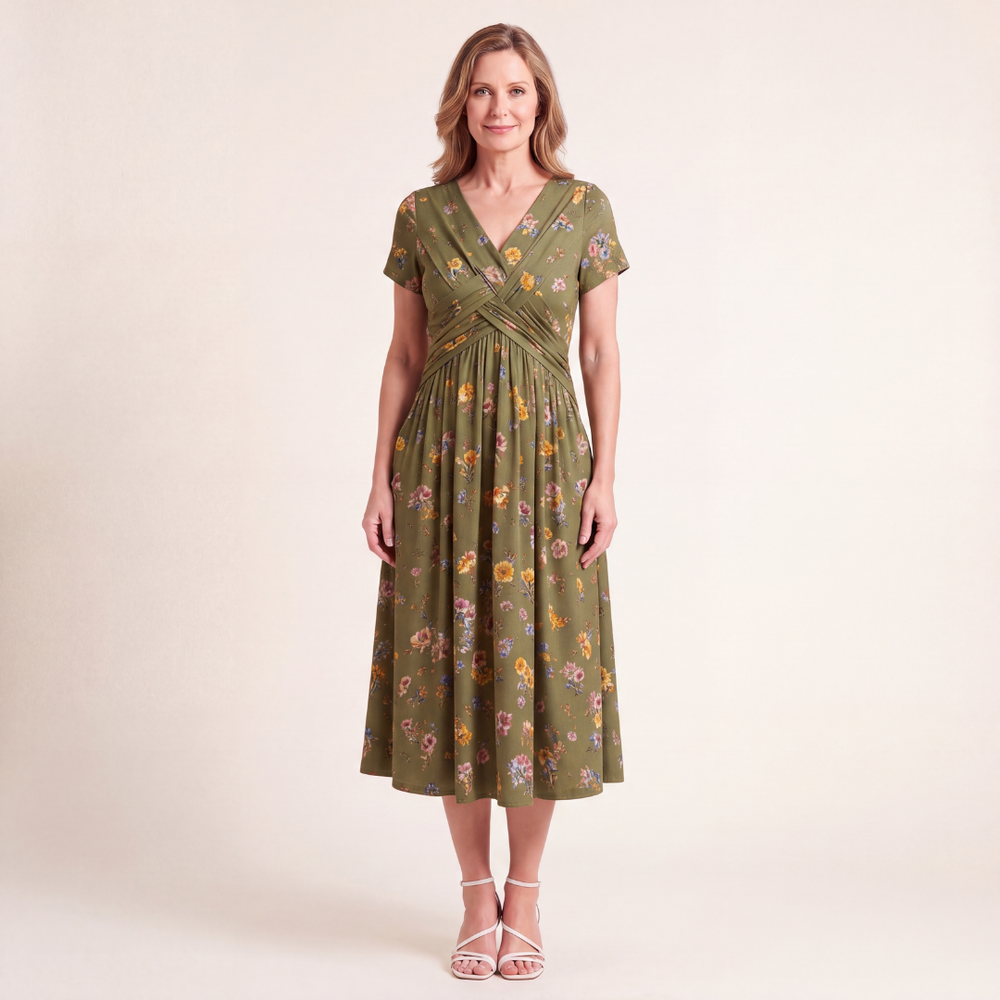 Theresa | Floral Twist Waist Dress