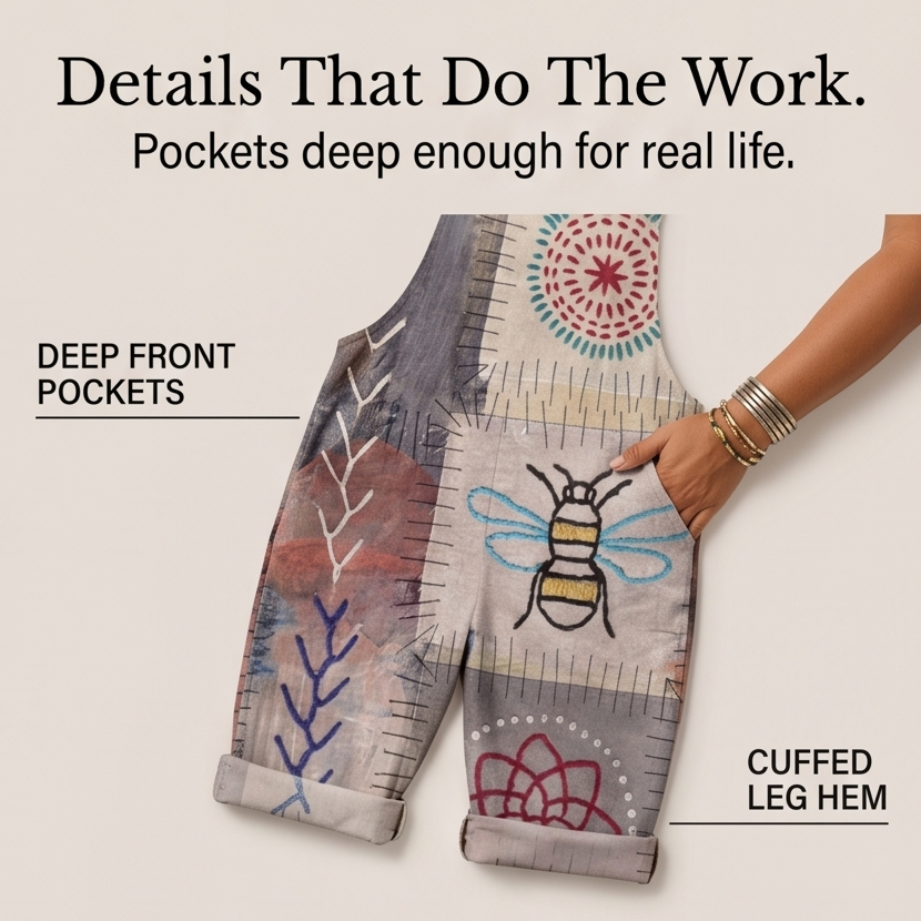 QueenBee – Women's Artisan Print Plus-Size Overall