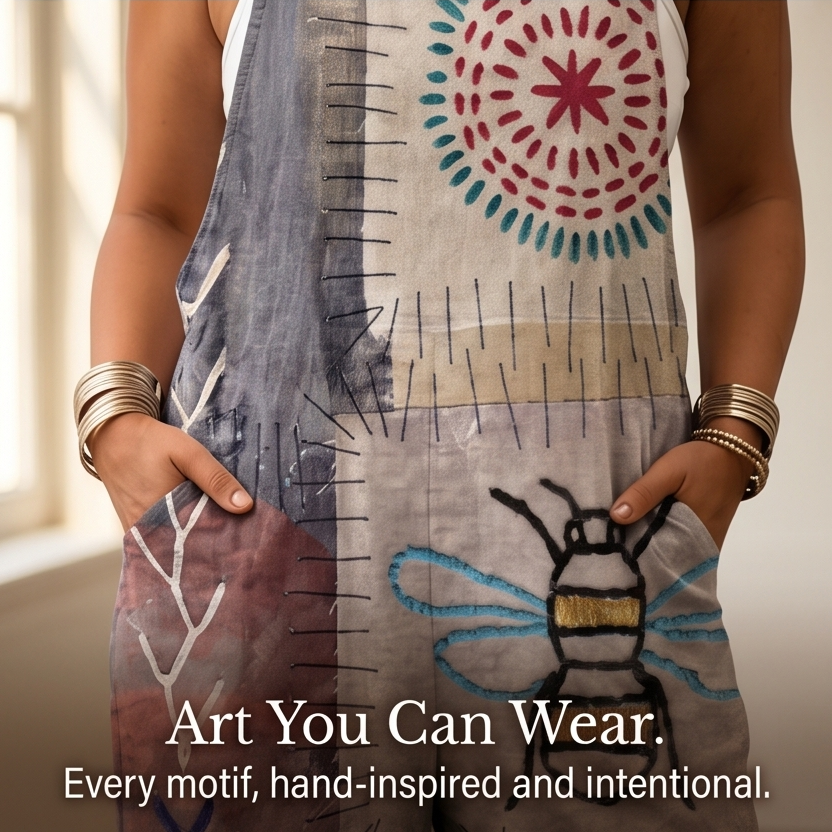QueenBee – Women's Artisan Print Plus-Size Overall