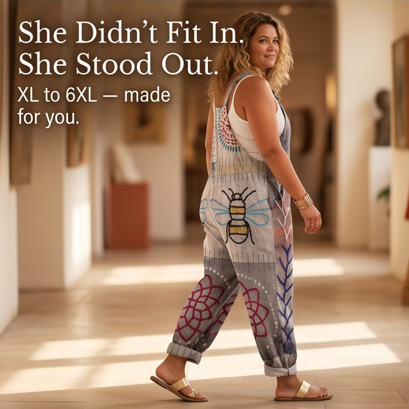 QueenBee – Women's Artisan Print Plus-Size Overall