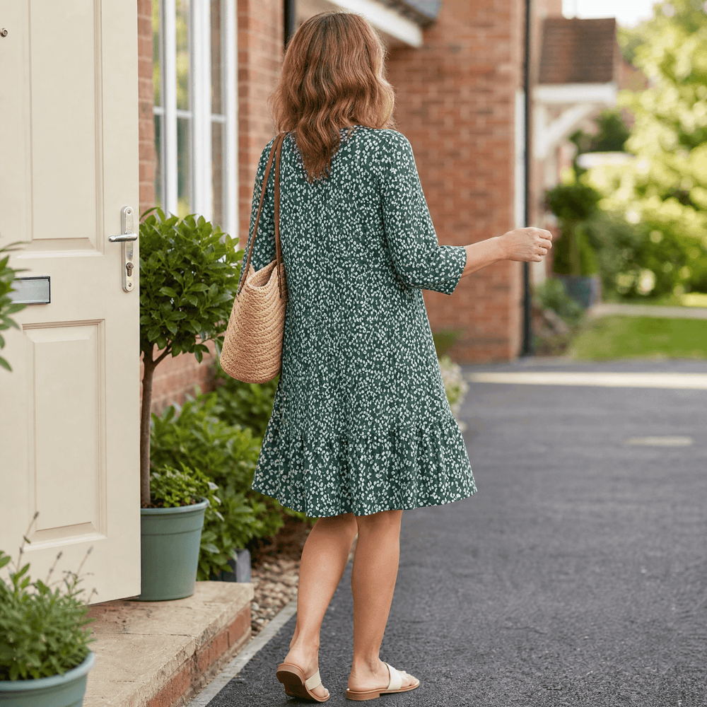 Bellora – Breezy Floral Midi Dress with Ruffle Hem