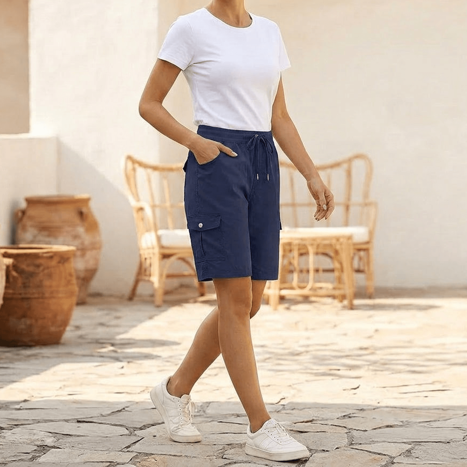 Bermuella – Women's Quick-Dry Cargo Shorts with 6 Pockets