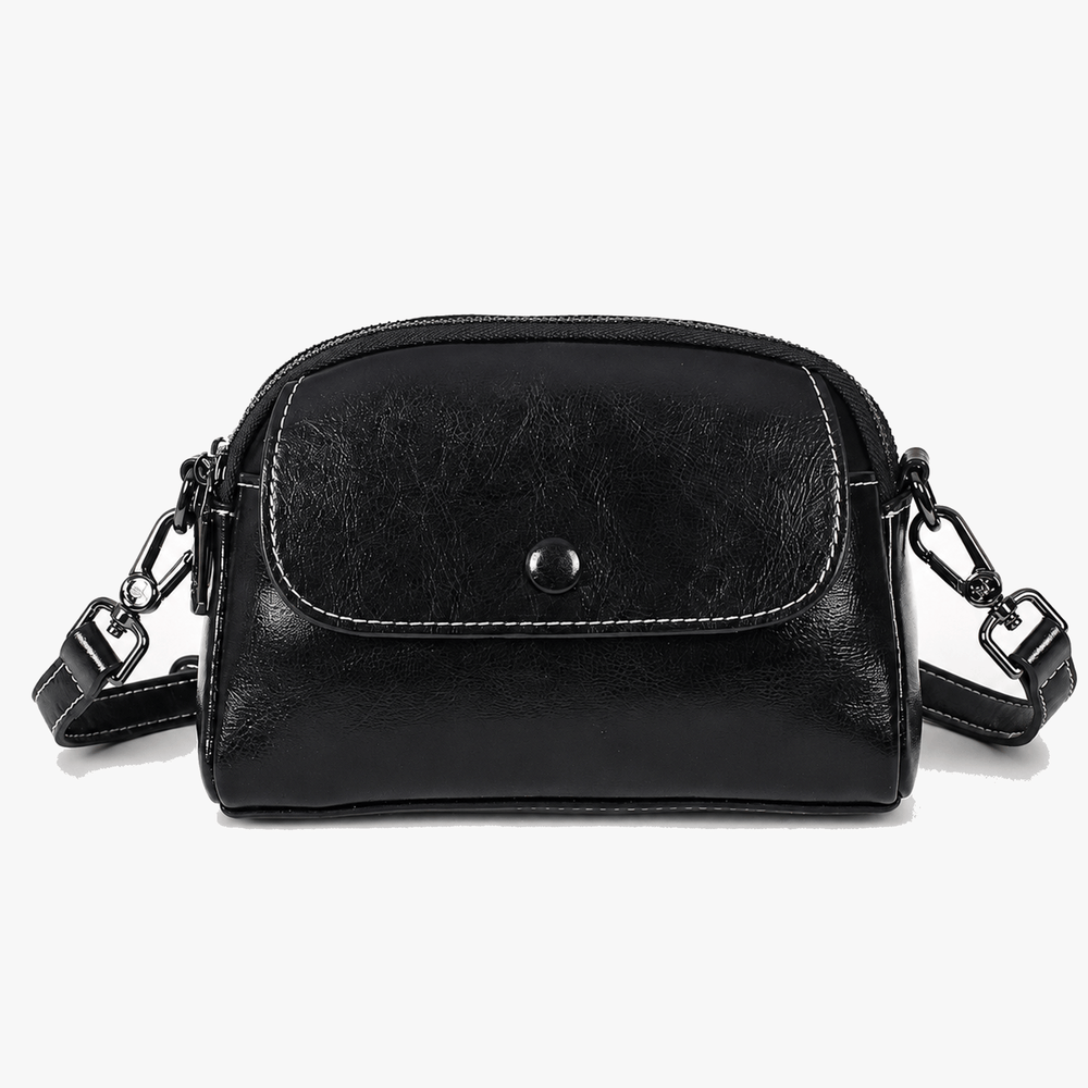 Bellana – Glossy Genuine Leather Shoulder Bag for Women