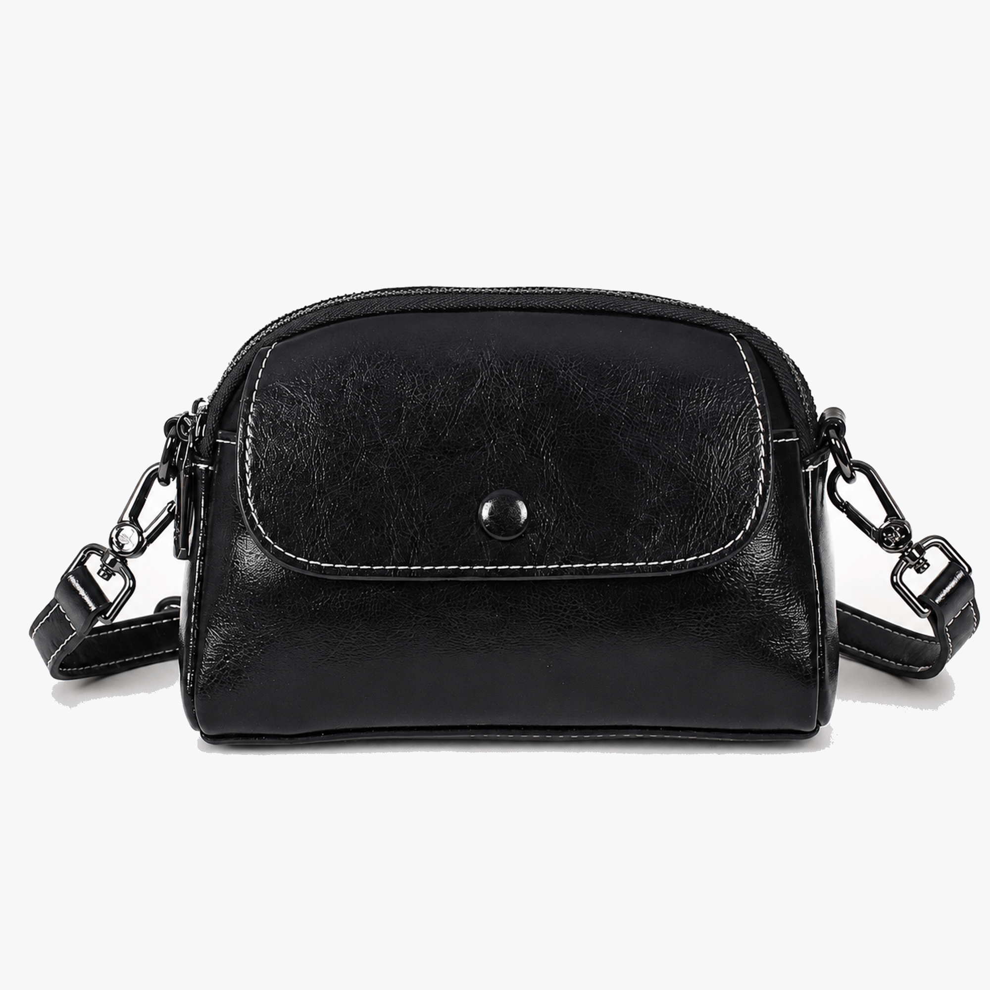 Bellana – Glossy Genuine Leather Shoulder Bag for Women
