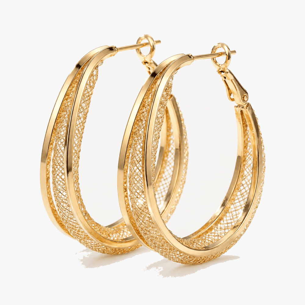 Lumiere - Double Layer Mesh Hoop Earrings