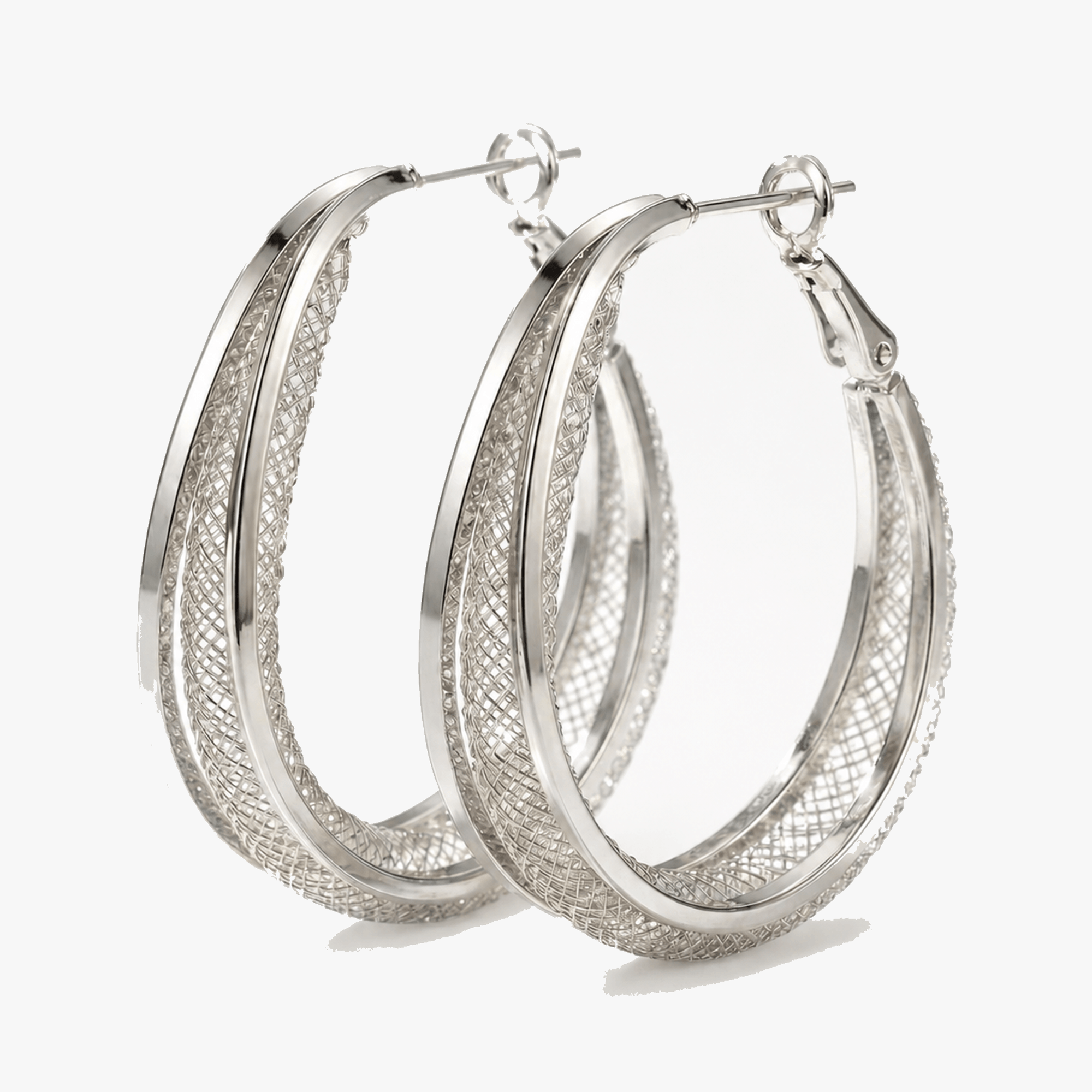 Lumiere - Double Layer Mesh Hoop Earrings