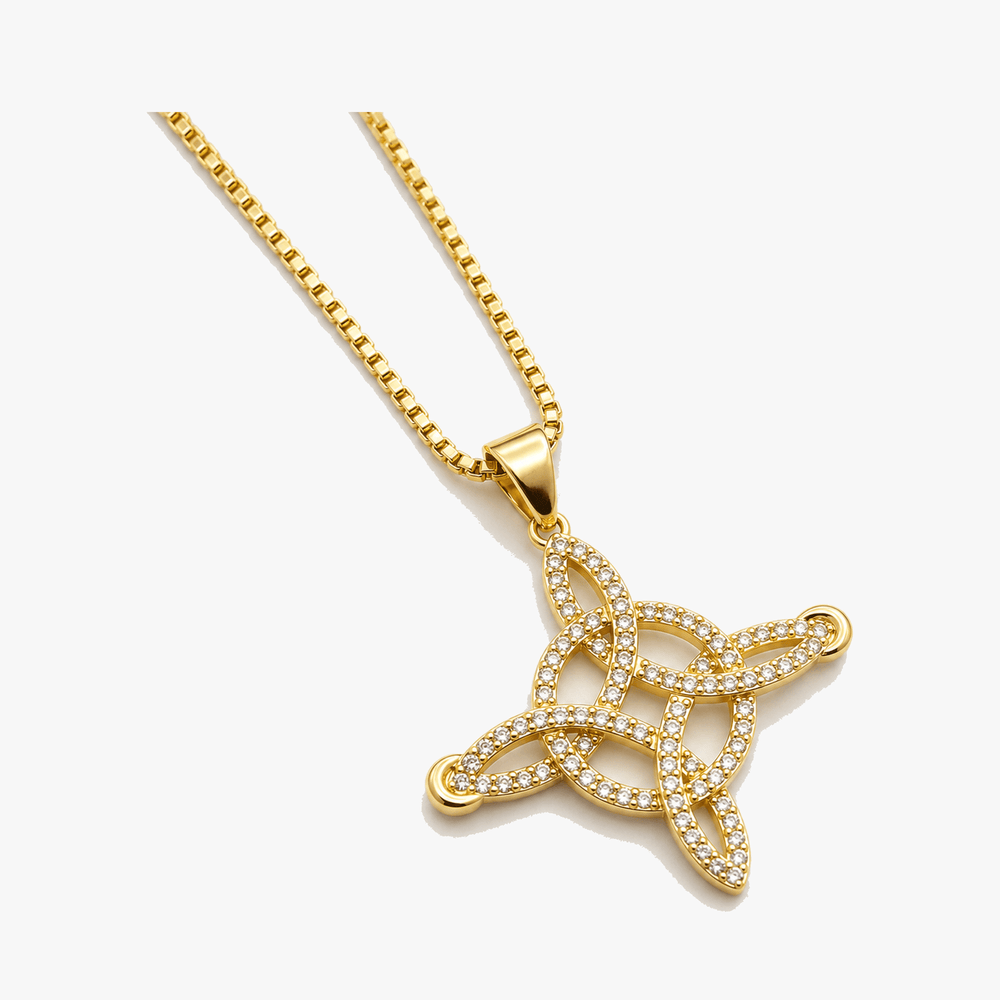 Elowen – Crystal Celtic Knot Necklace