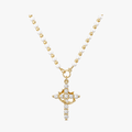 Crownara – Crown Cross Pearl Bead Necklace