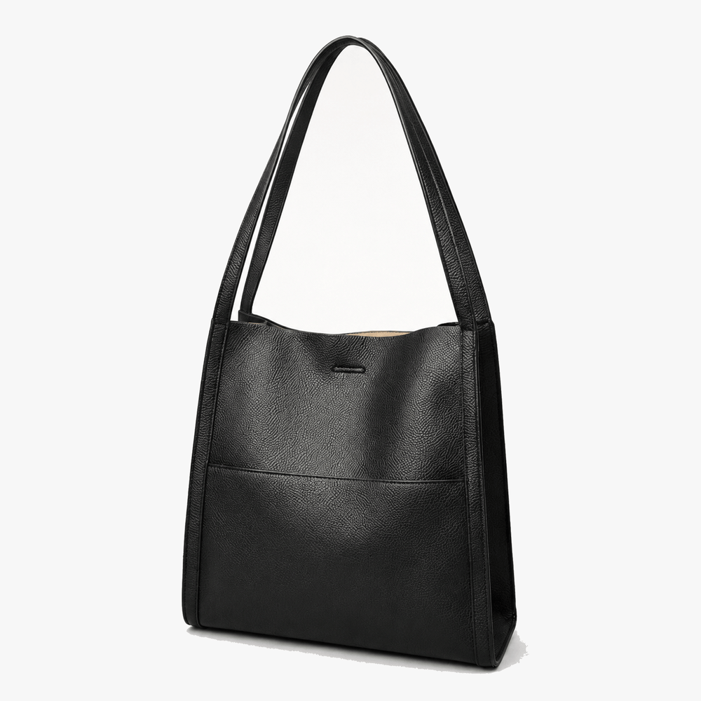 Tessara - Structured Pebbled Leather Tote Bag