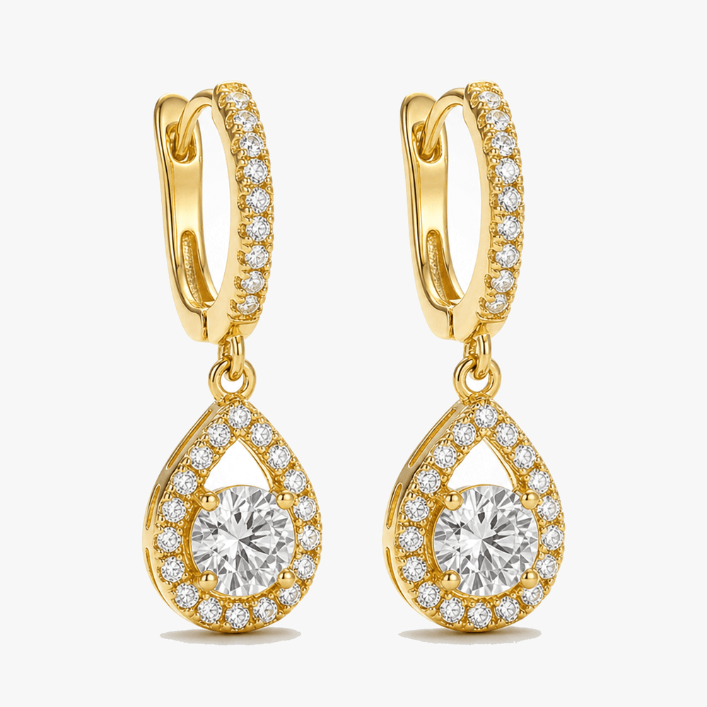 Lumiere – Crystal teardrop dangle hoop earrings