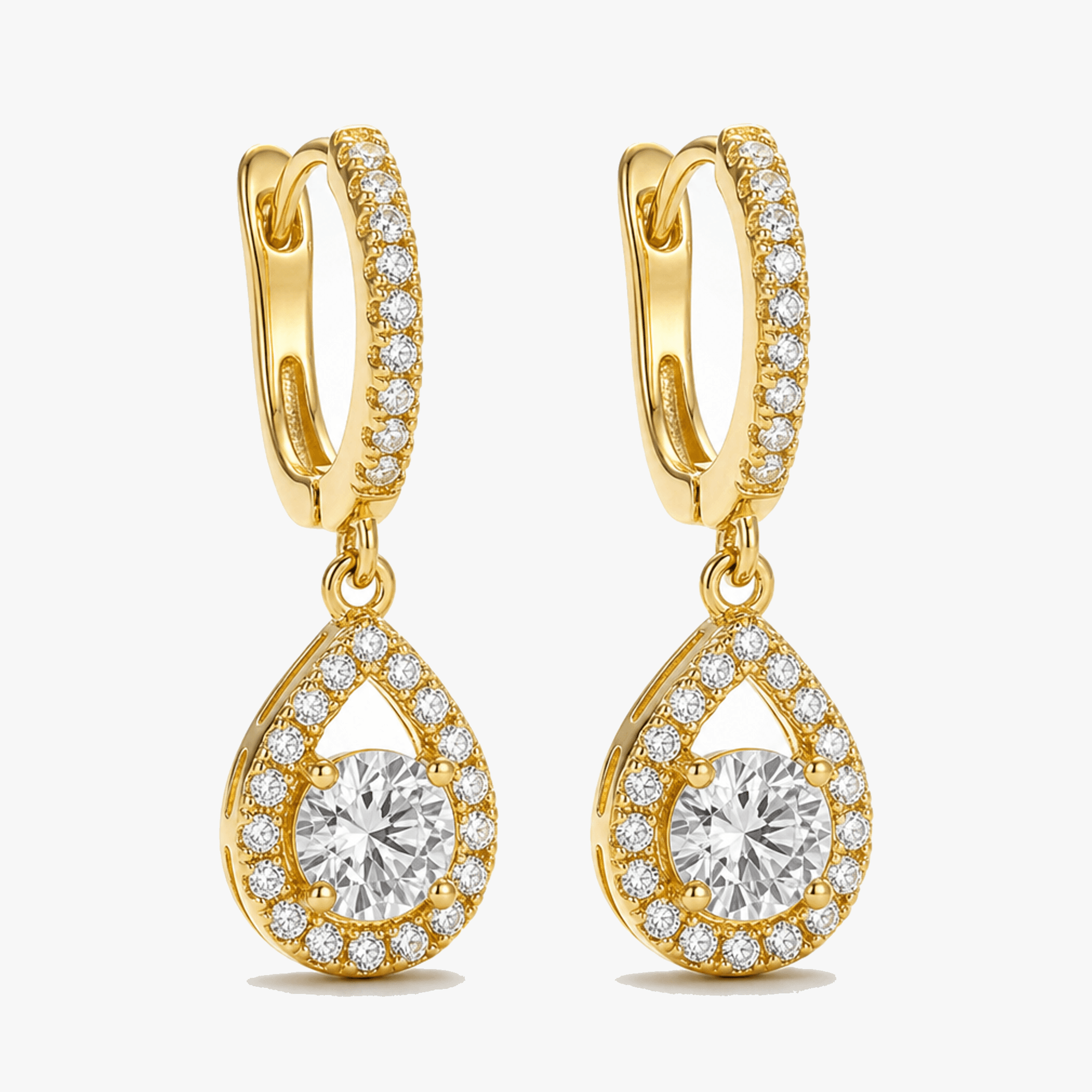 Lumiere – Crystal teardrop dangle hoop earrings