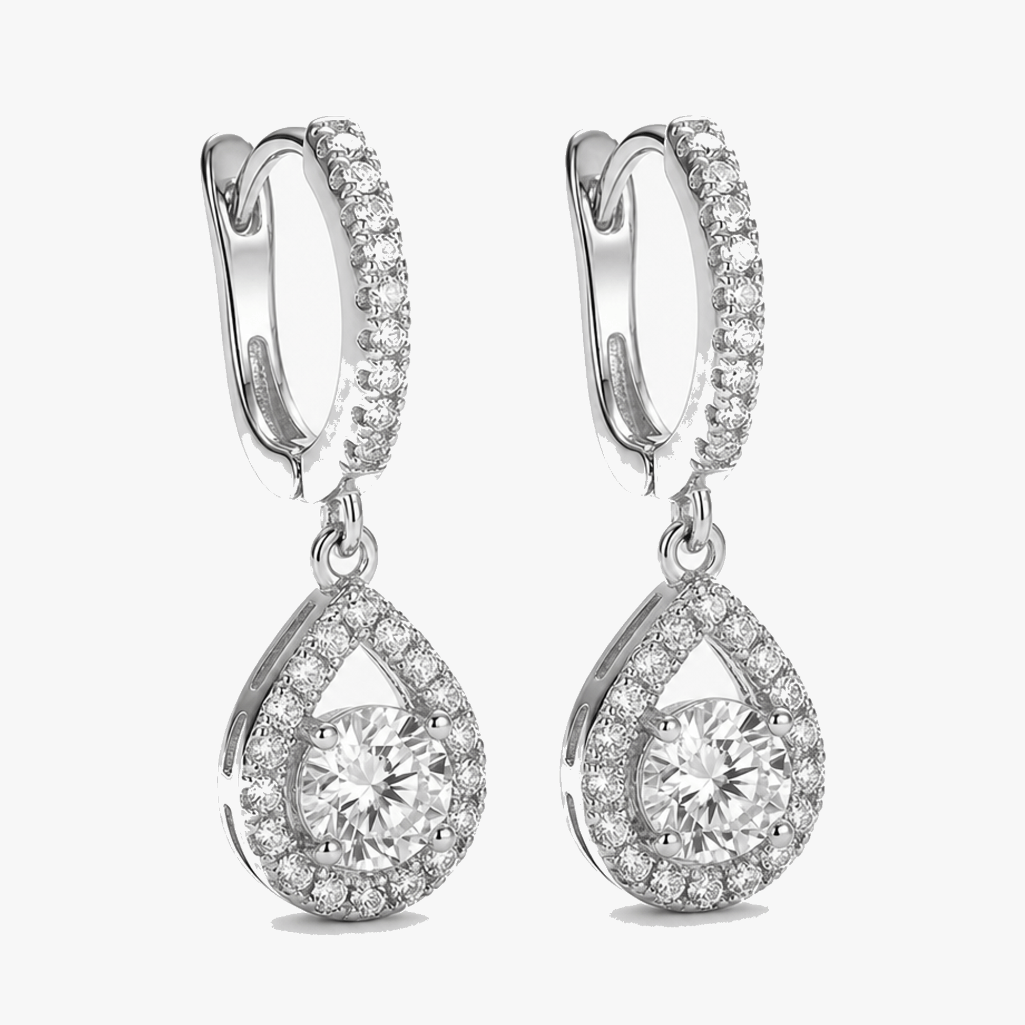 Lumiere – Crystal teardrop dangle hoop earrings