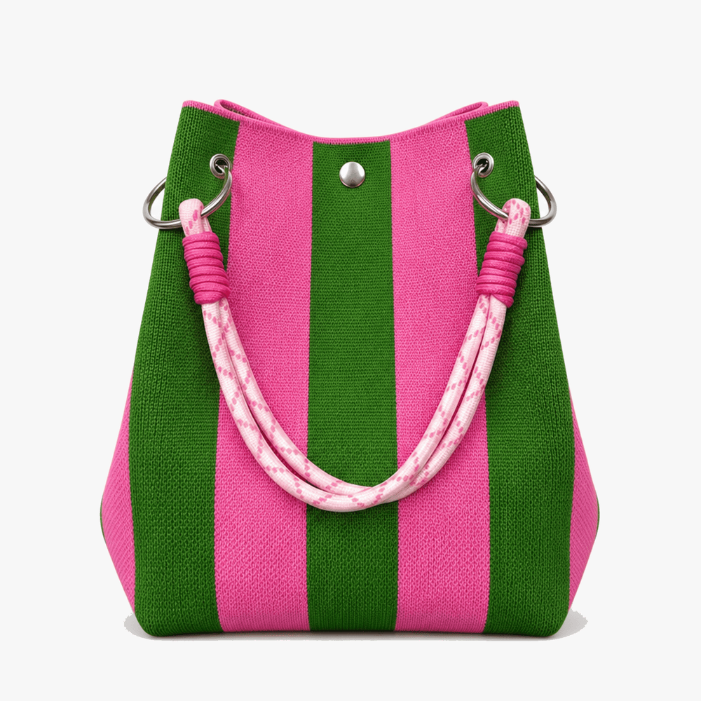 Sundara – Striped Knit Bucket Bag