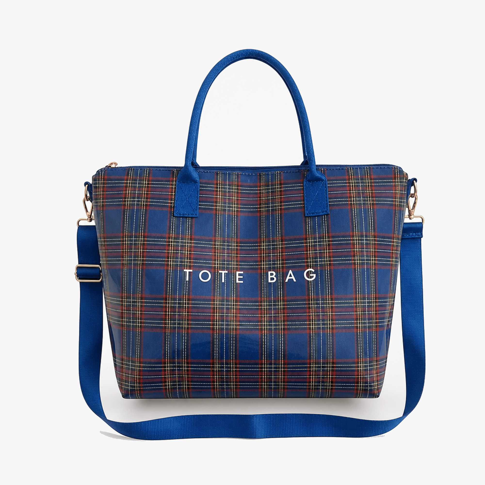 Carroway – Glossy Checkered Tote Bag
