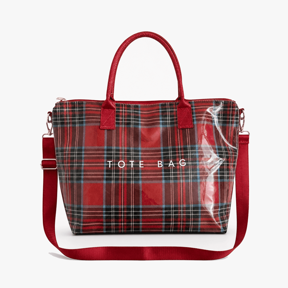 Carroway – Glossy Checkered Tote Bag