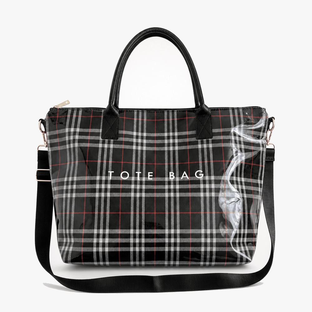 Carroway – Glossy Checkered Tote Bag