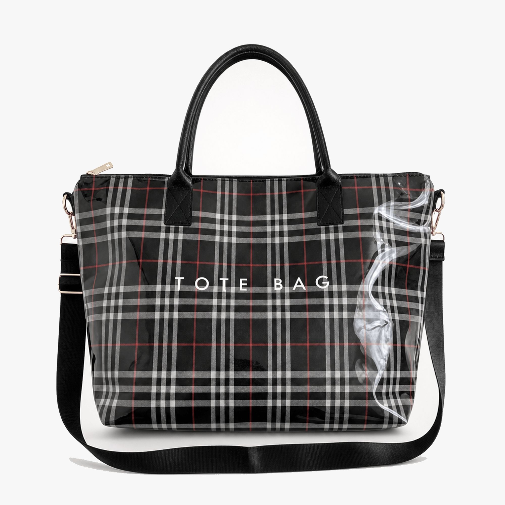 Carroway – Glossy Checkered Tote Bag