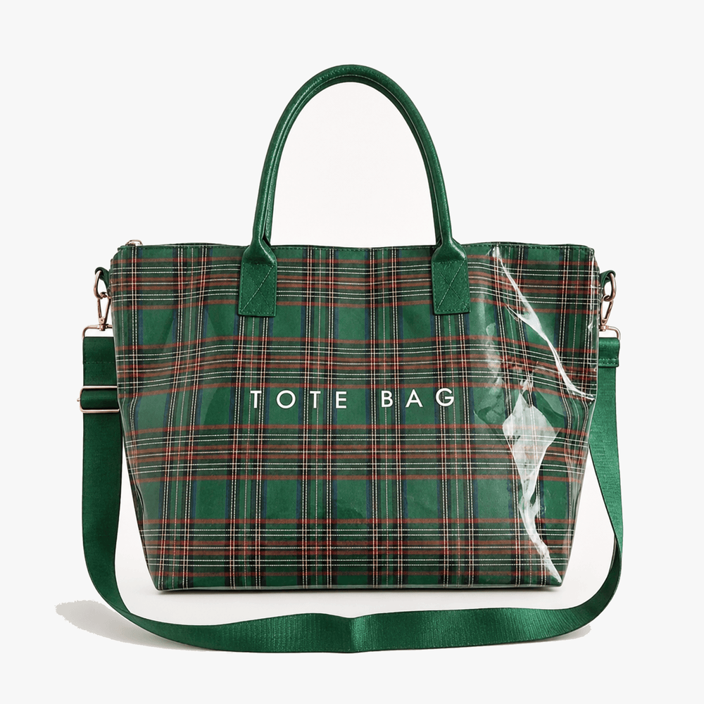 Carroway – Glossy Checkered Tote Bag