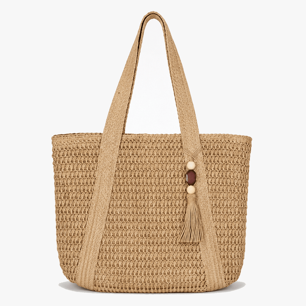 Solenne – Handwoven Straw Tote with Zip Lining