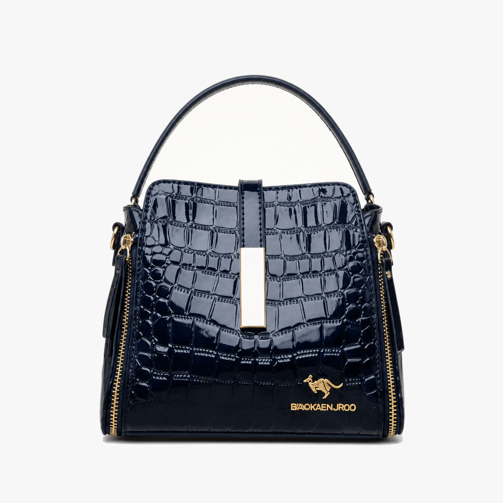 Velora™ – Glossy Croc Crossbody Handbag