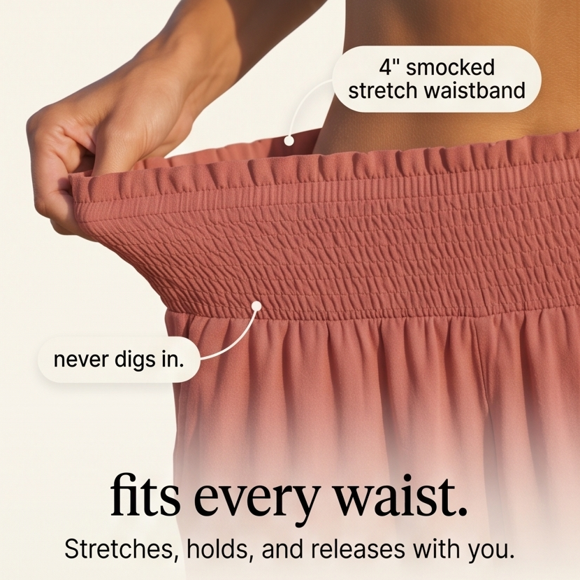 Breesa™ – Smocked High-Waist Summer Pants