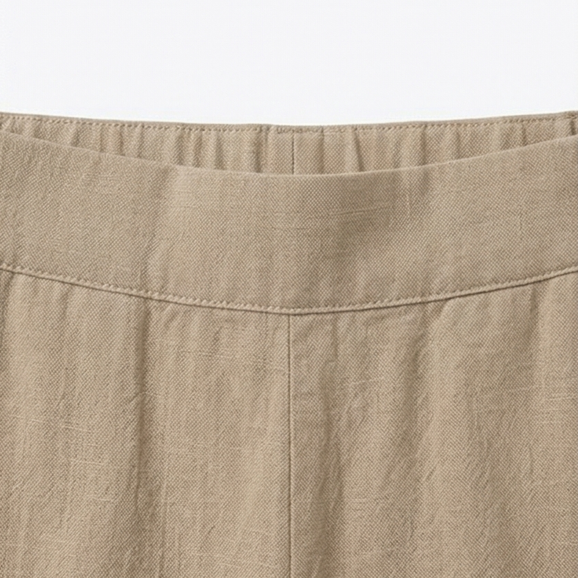 Brezia – Women's Asymmetric Linen Blend Cropped Pants