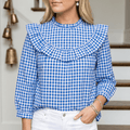 Brindle – Women's Puff Sleeve Gingham Top