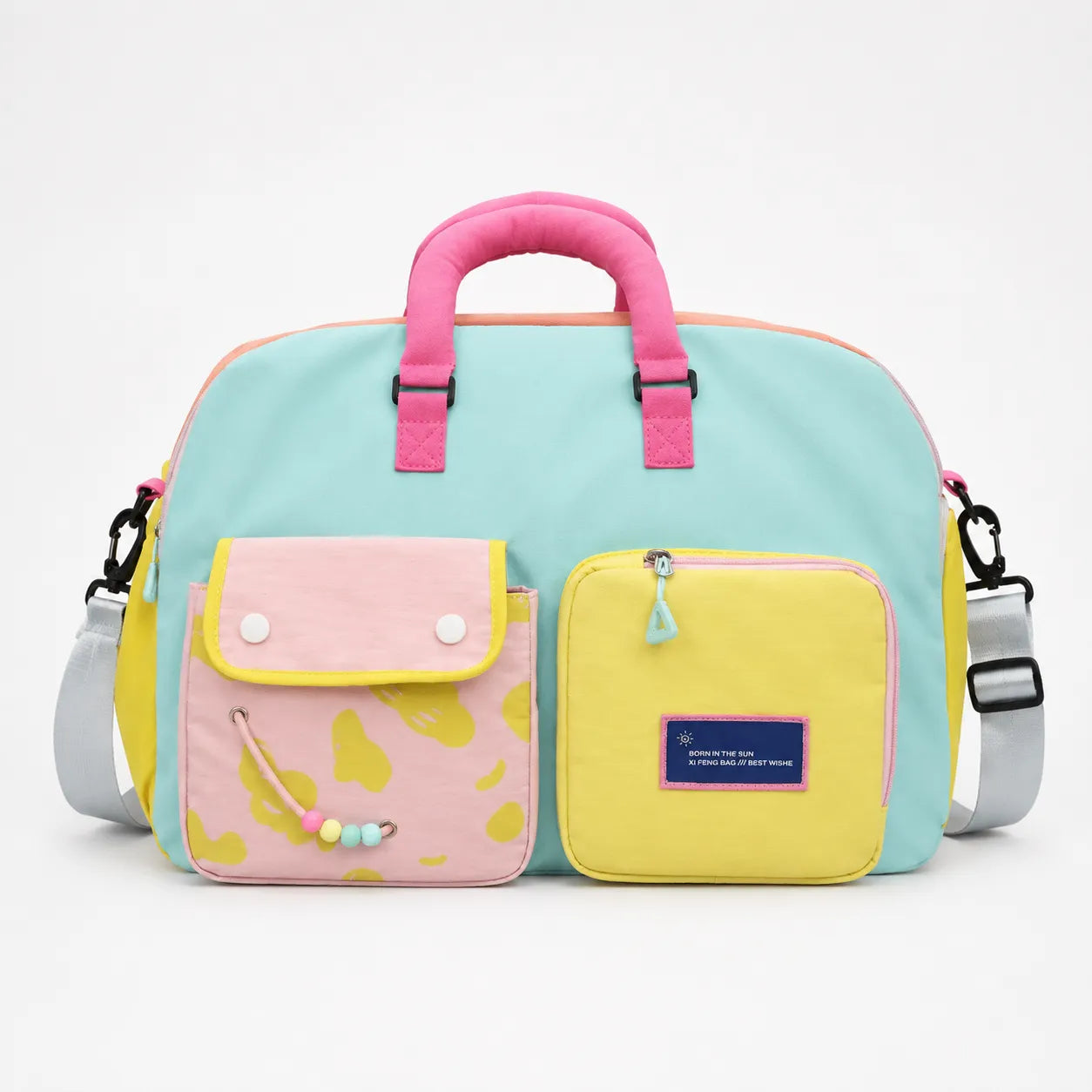 Solara – Color Block Weekend Bag with Crossbody Strap
