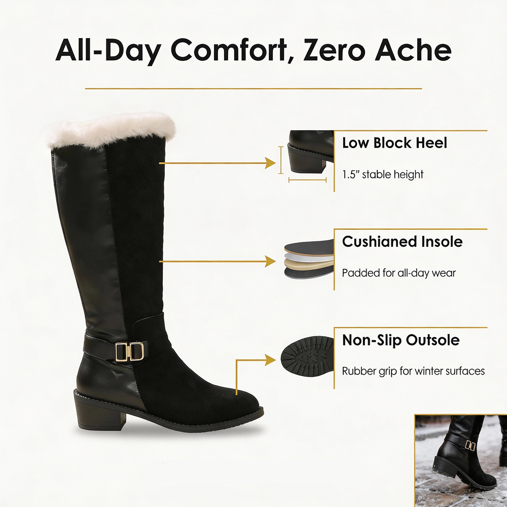 Velara - Women's fleece lined knee high winter boots